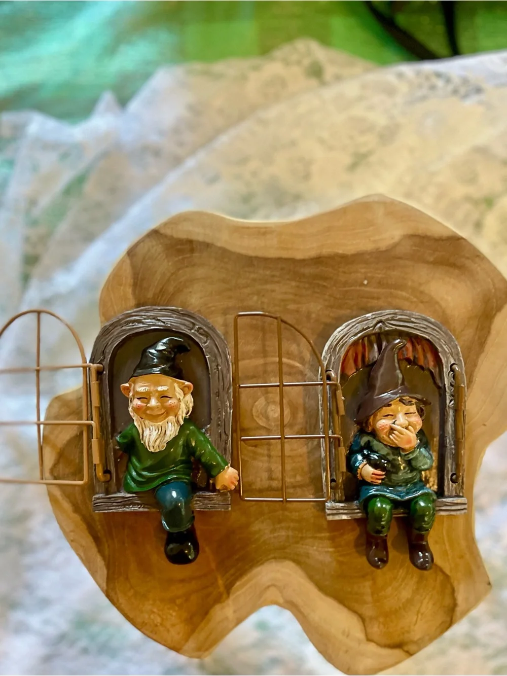 Two, Giggling Grome Tree face and Giggling Gnome Tree Face hanging decor